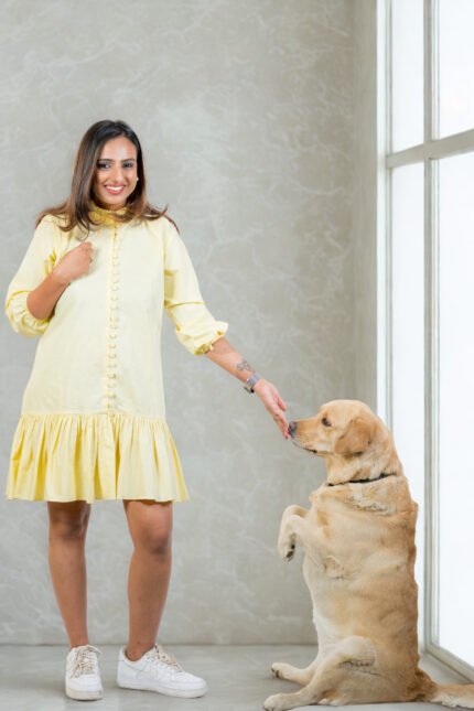 Cream Yellow Cotton Dress